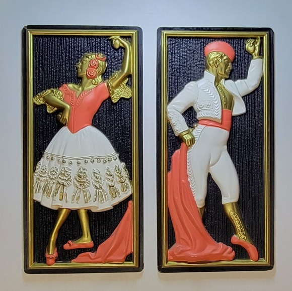 💃1965 Miller Studio 💃3D Flamenco Dancers💃 Wall Hangings💃 - Picture 1 of 8